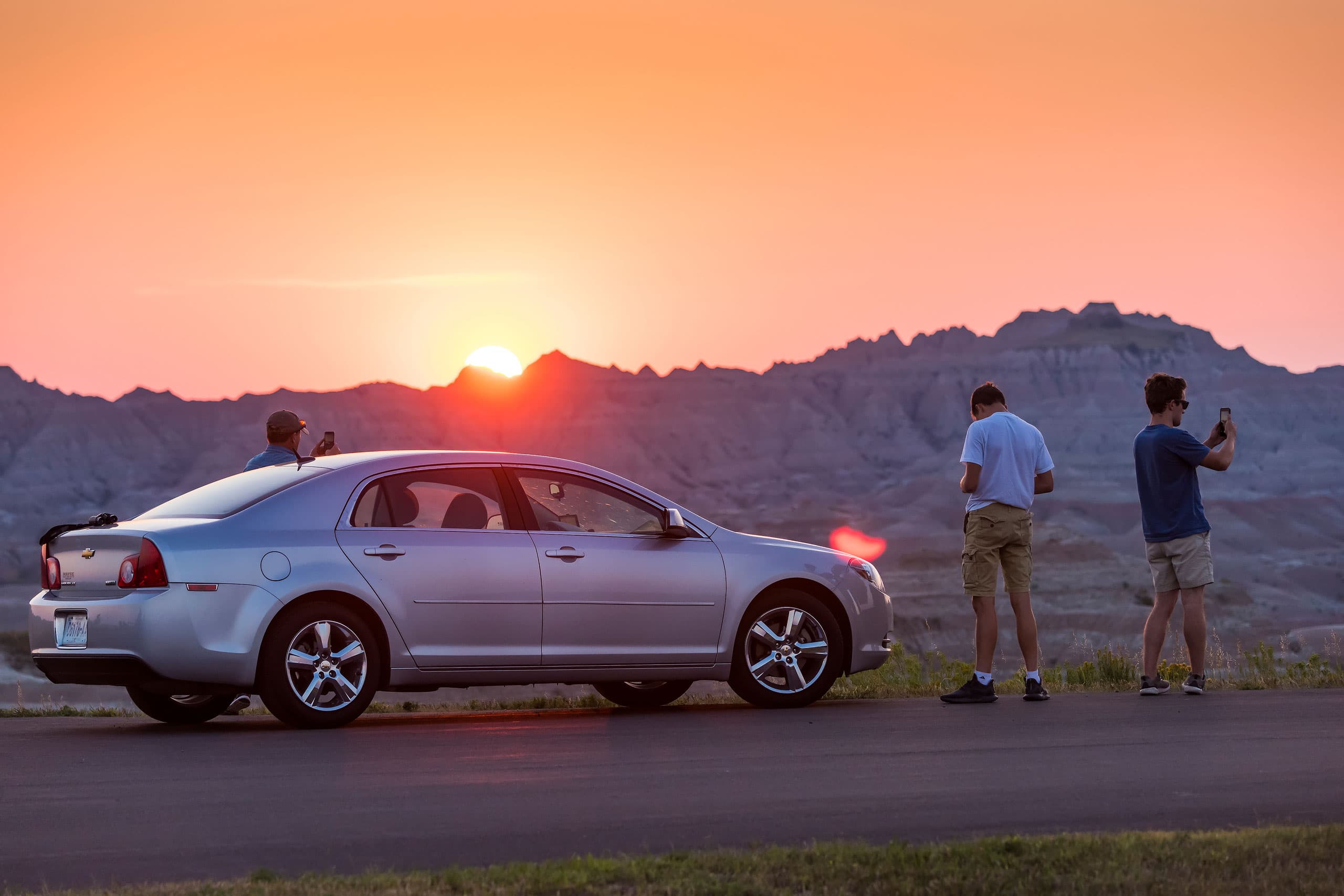 Badlands National Park at sunset