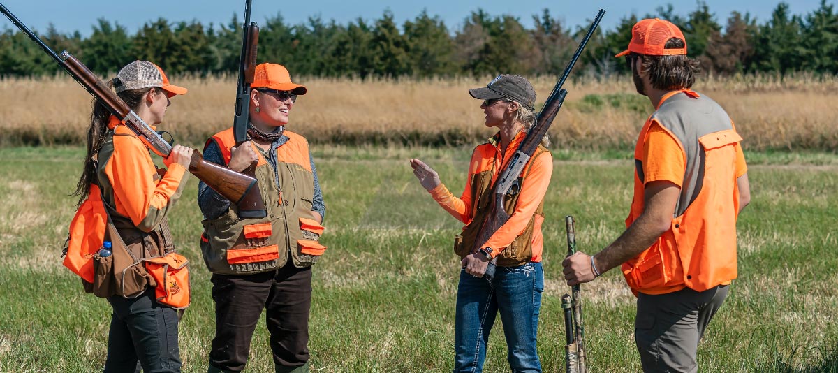 Group of women pheasant hunters