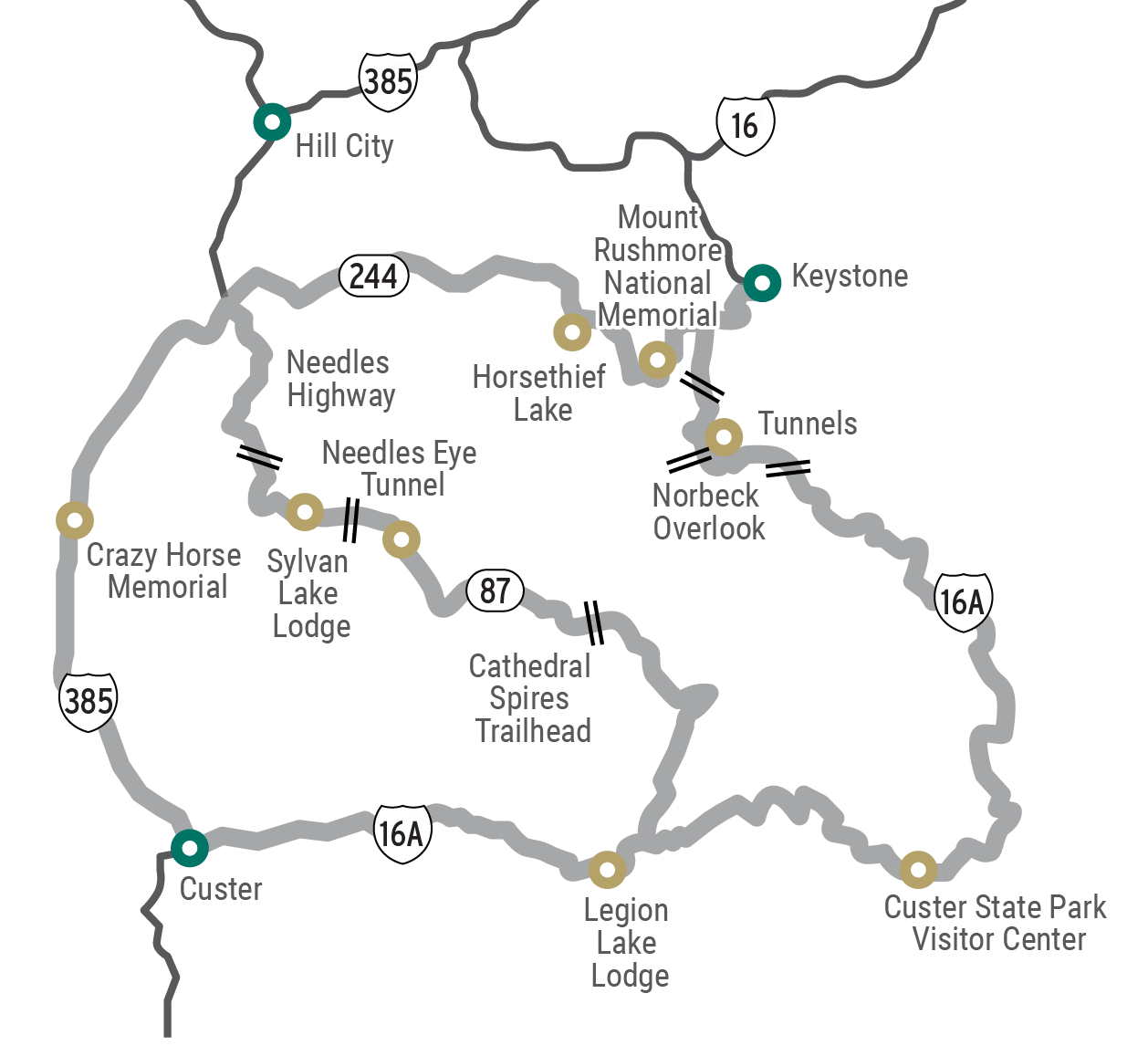 Custer State Park Trail Map Peter Norbeck National Scenic Byway | Travel South Dakota