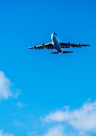 Passenger plane in air