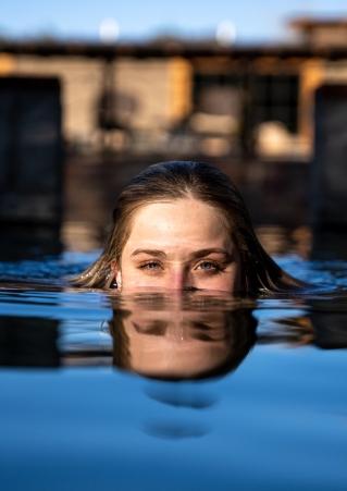 Woman in water at Moccasin Springs in Hot Springs