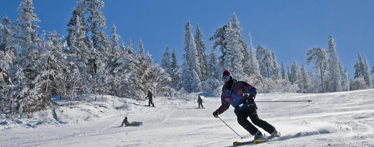 Downhill skiing