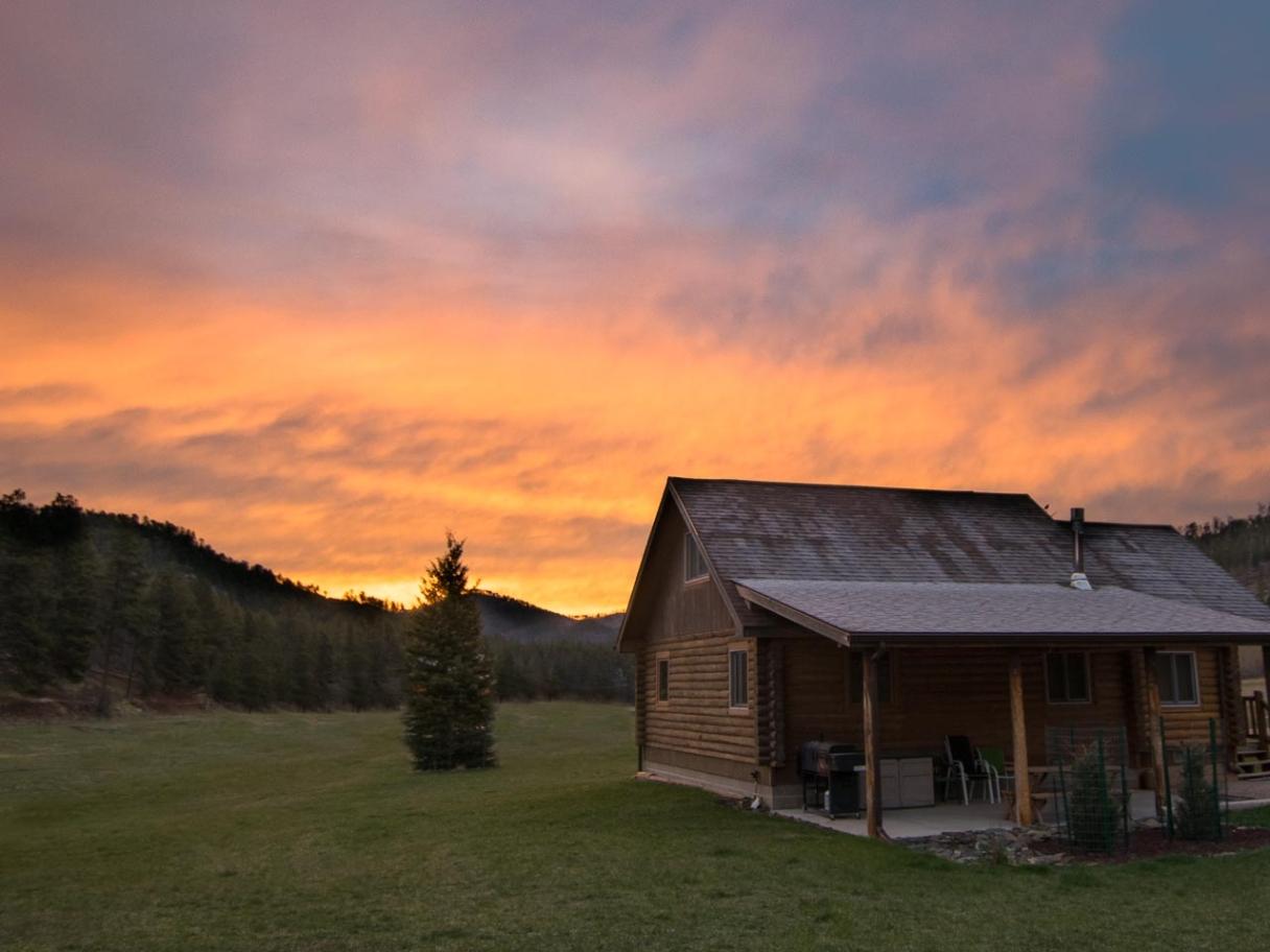 Cabin at sunset