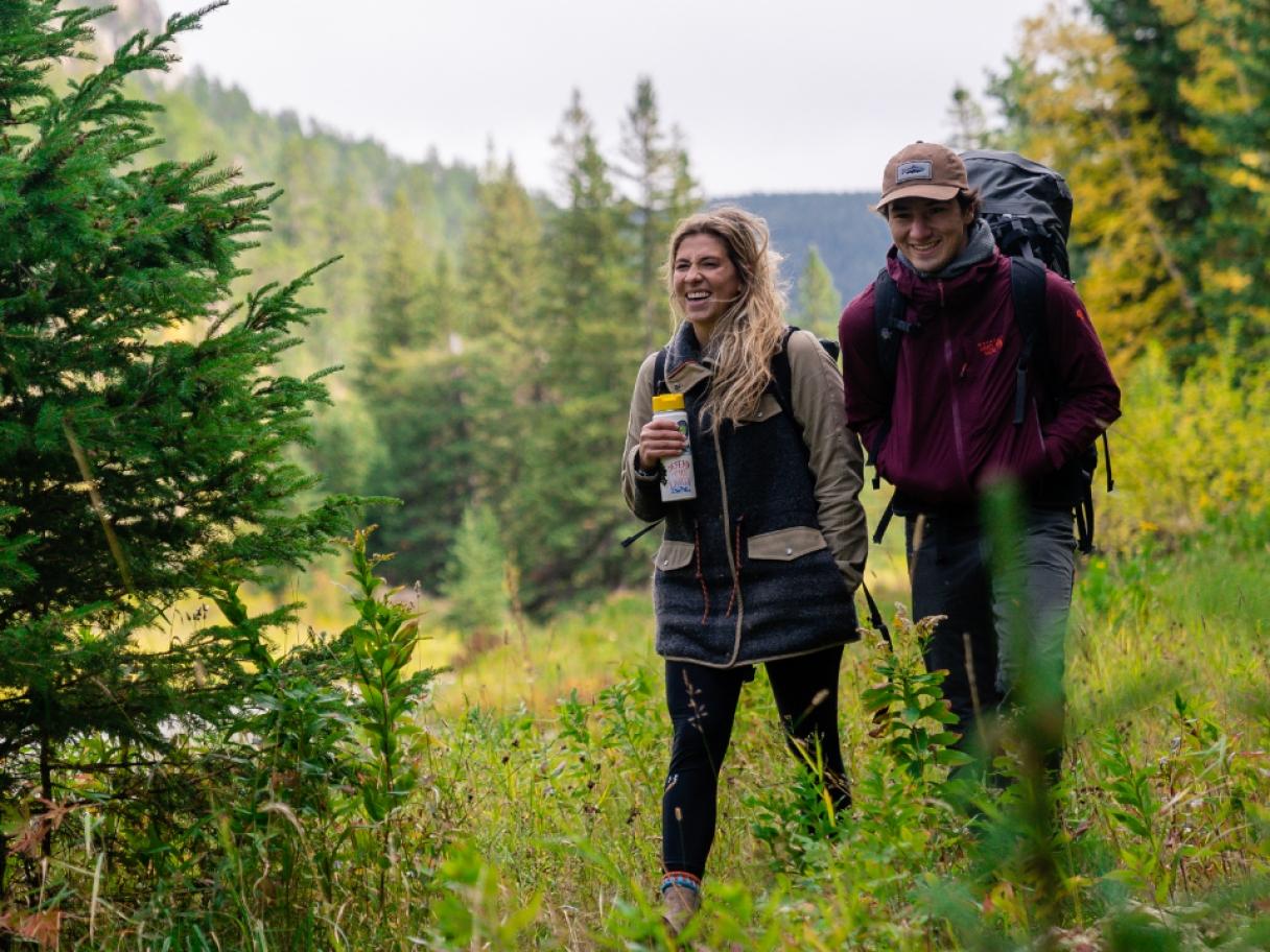 Couple hiking in South Dakota