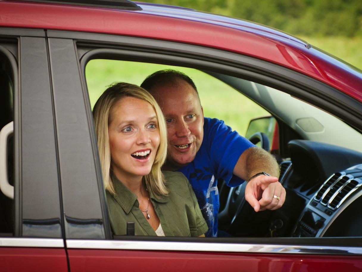 Family in car