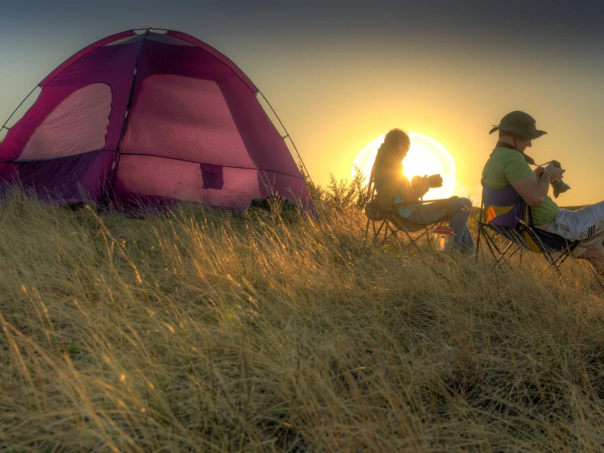 Tent and campers camping
