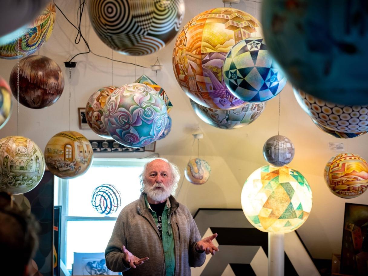 Termespheres and artist Dick Termes, Spearfish