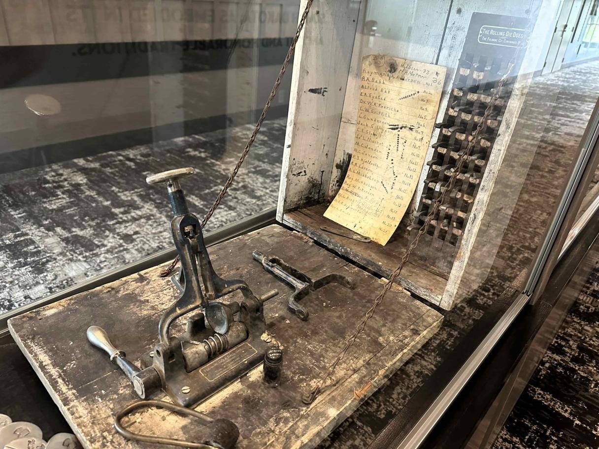 A ball-marking machine once used at one of the oldest golf courses in South Dakota