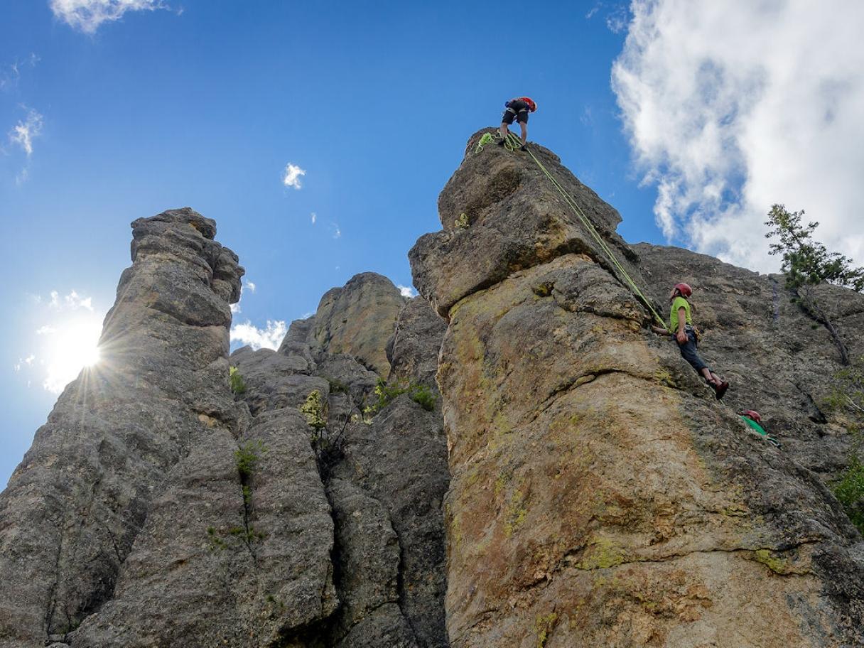 Rock climbing spires