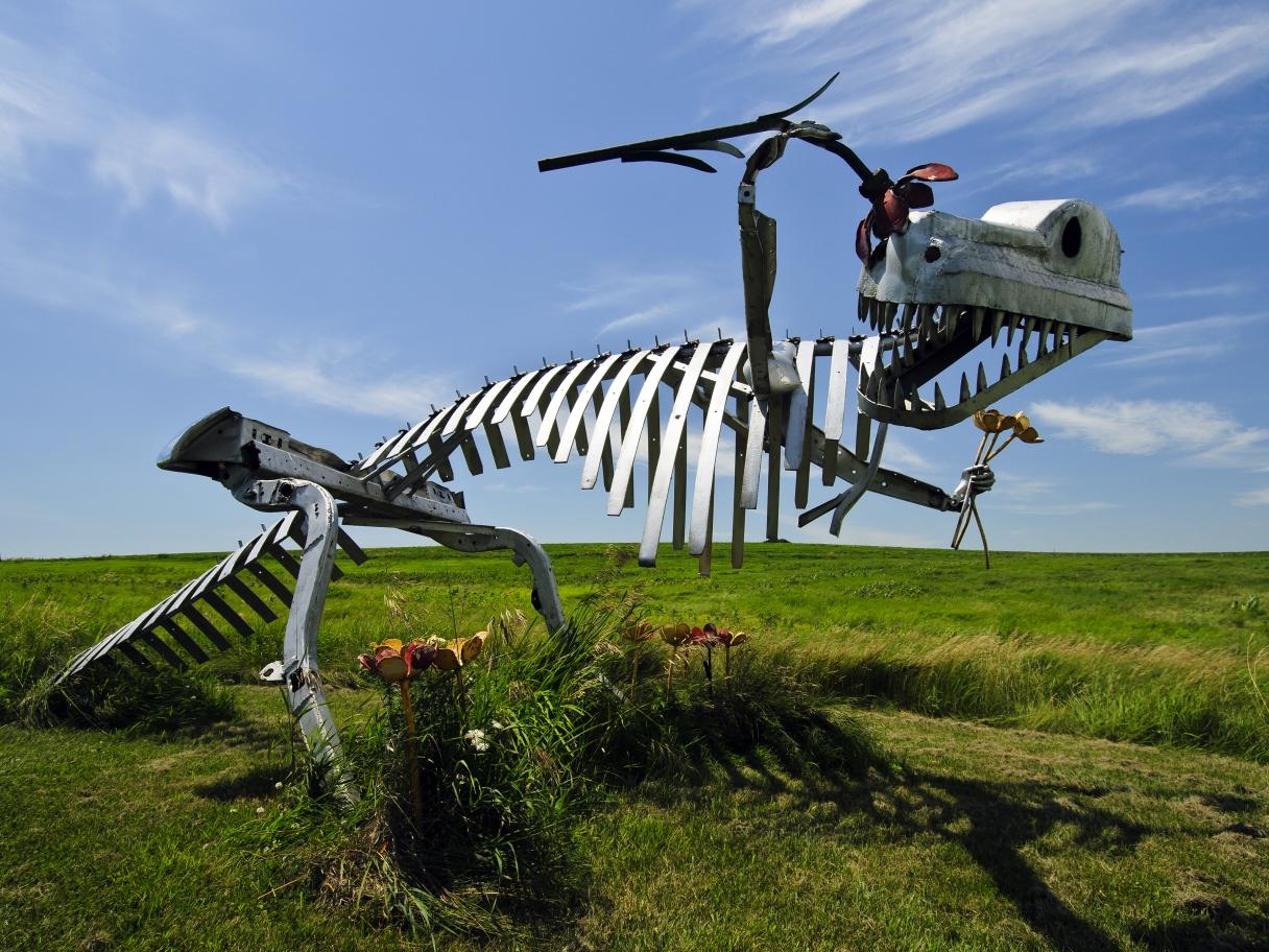 Dinosaur sculpture