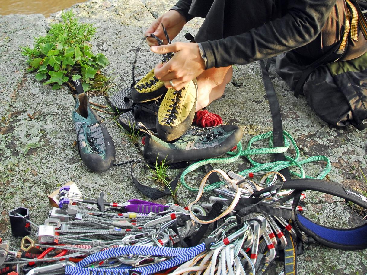 Rock climbing gear