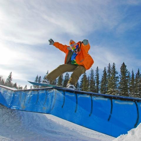 Snowboarding Terry Peak Terrain Park
