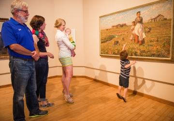 Visitors viewing Dunn piece