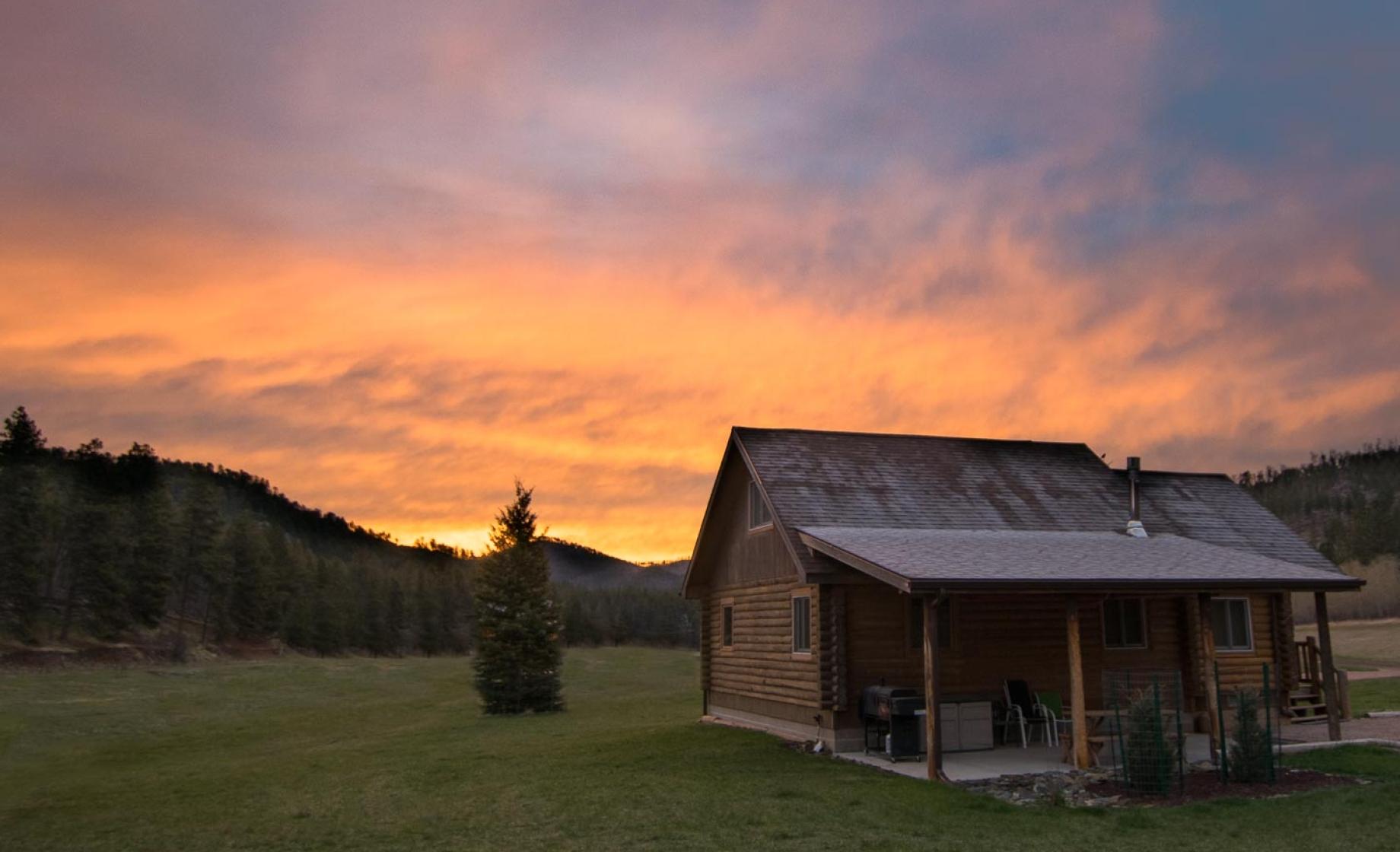 Cabin at sunset