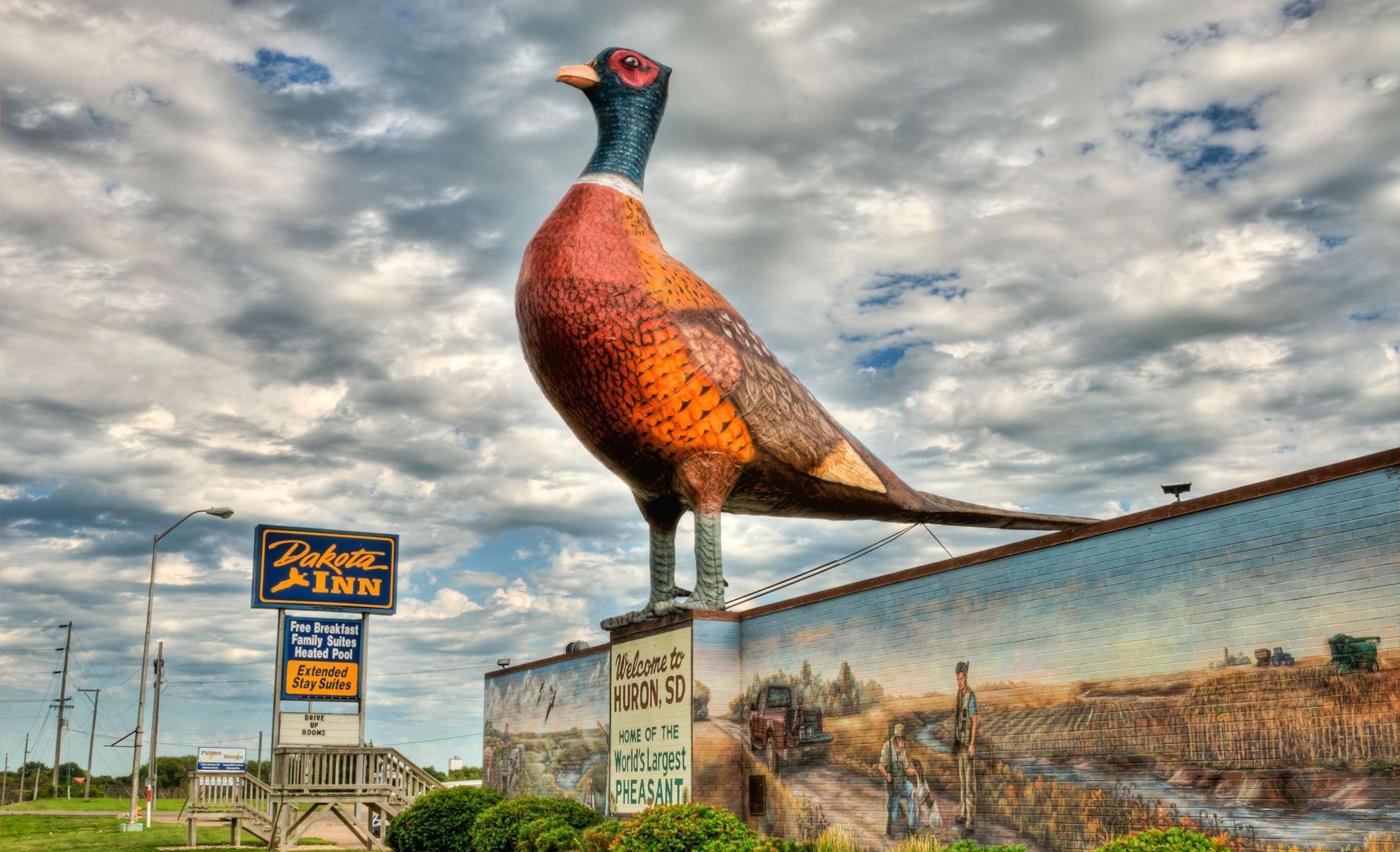 Giant pheasant sculpture