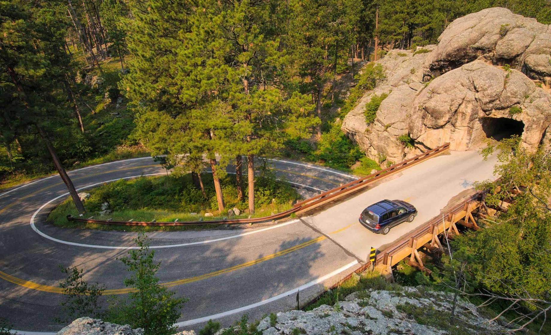 Car on Iron Mountain Road