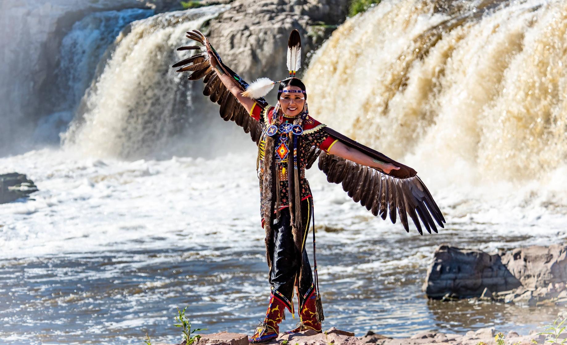 Native dancer at Falls Park