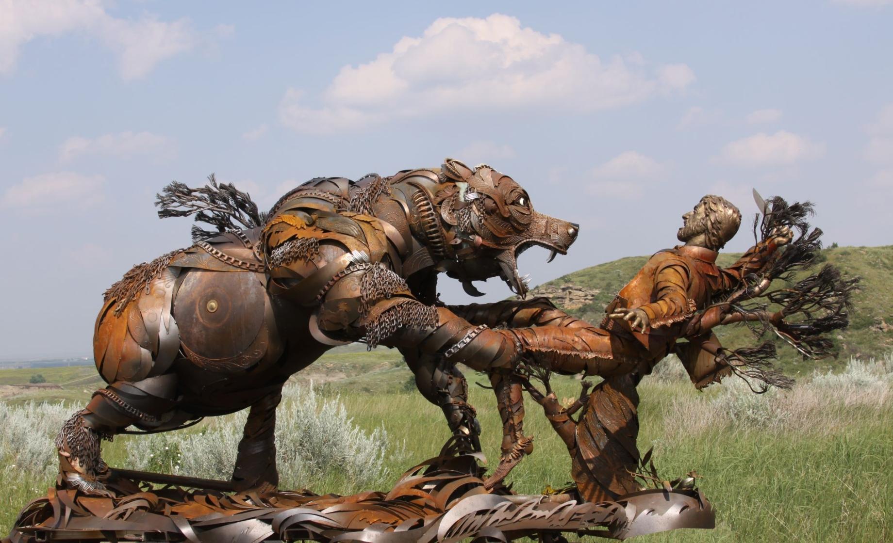 Hugh Glass sculpture by John Lopez