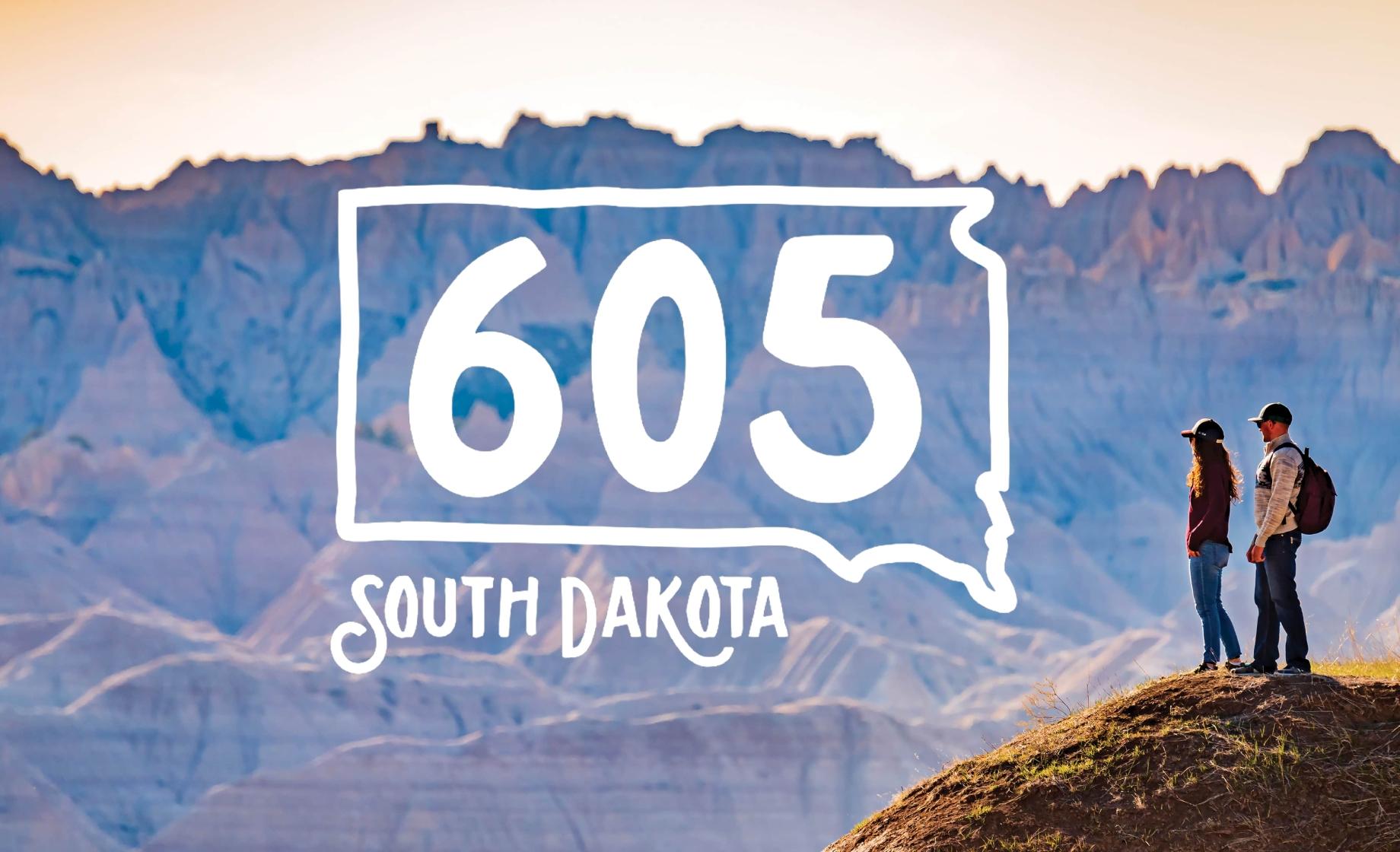 Couple at Badlands with 605 imagery