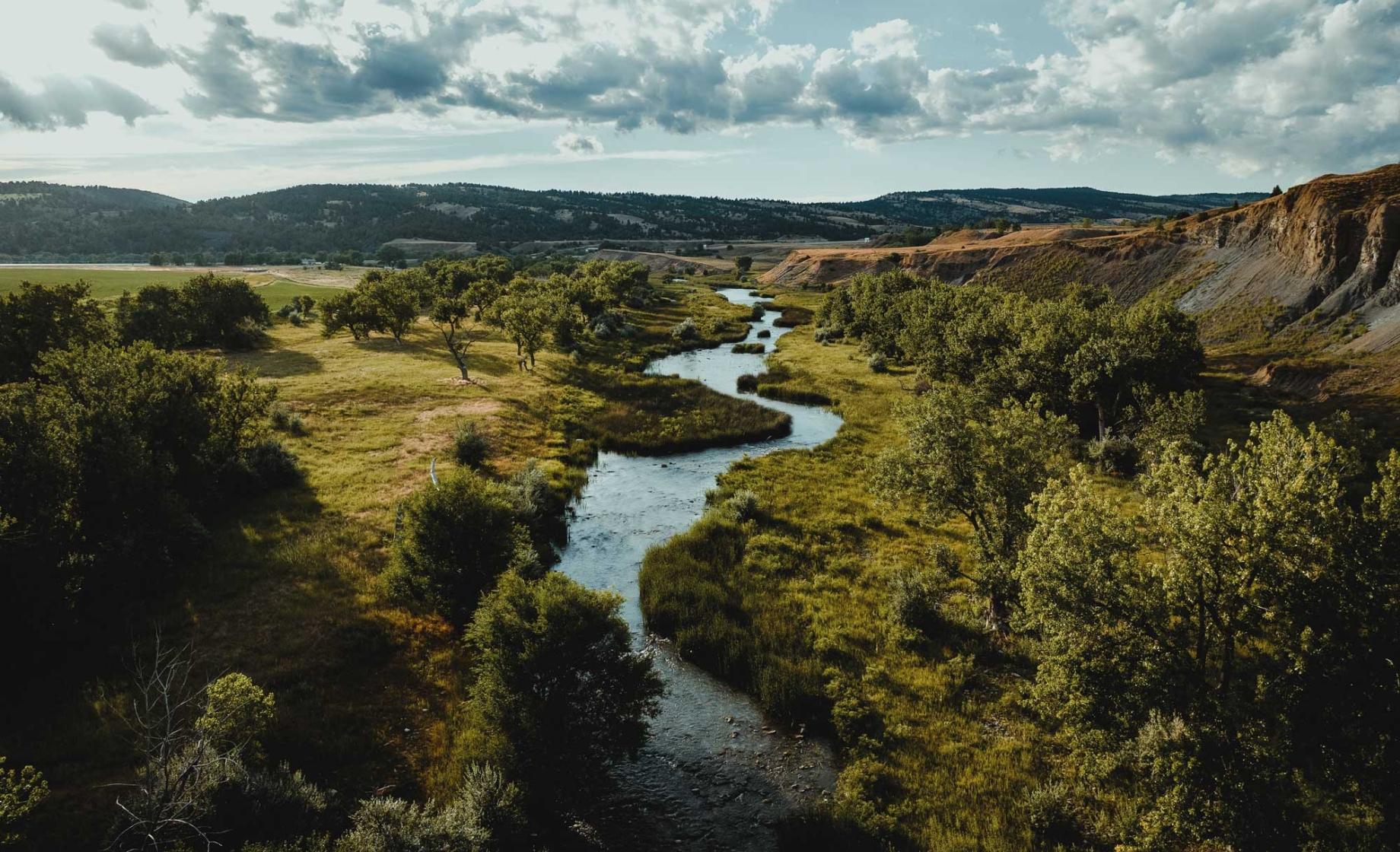 Aerial view of Pine Ridge and Rosebud Reservations
