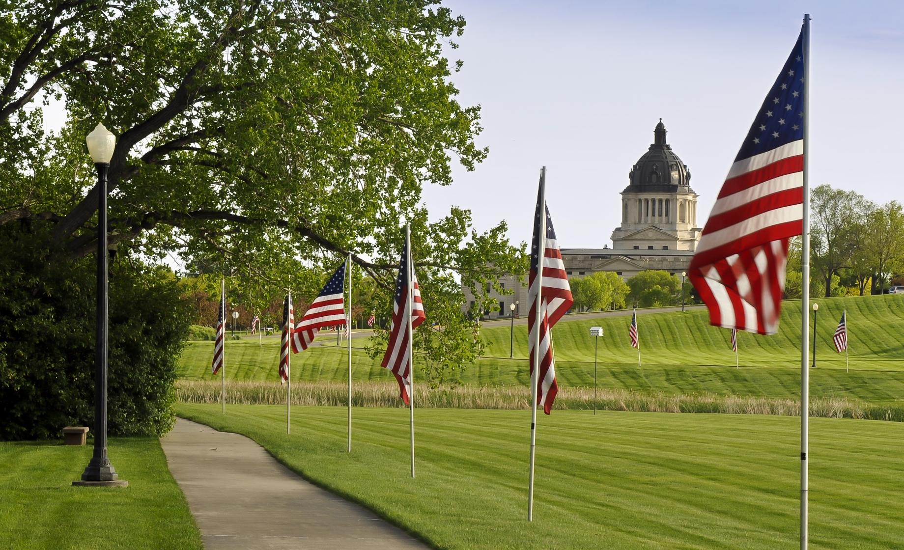 State Capitol in Pierre, from Hilgers Gulch in Pierre, South Dakota