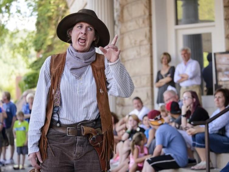 Calamity Jane reenactor in historic Deadwood