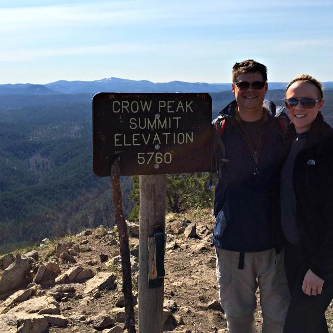 Crow Peak Summit elevation sign