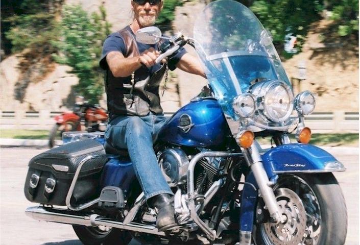 Mike Scoggin on his motorcycle