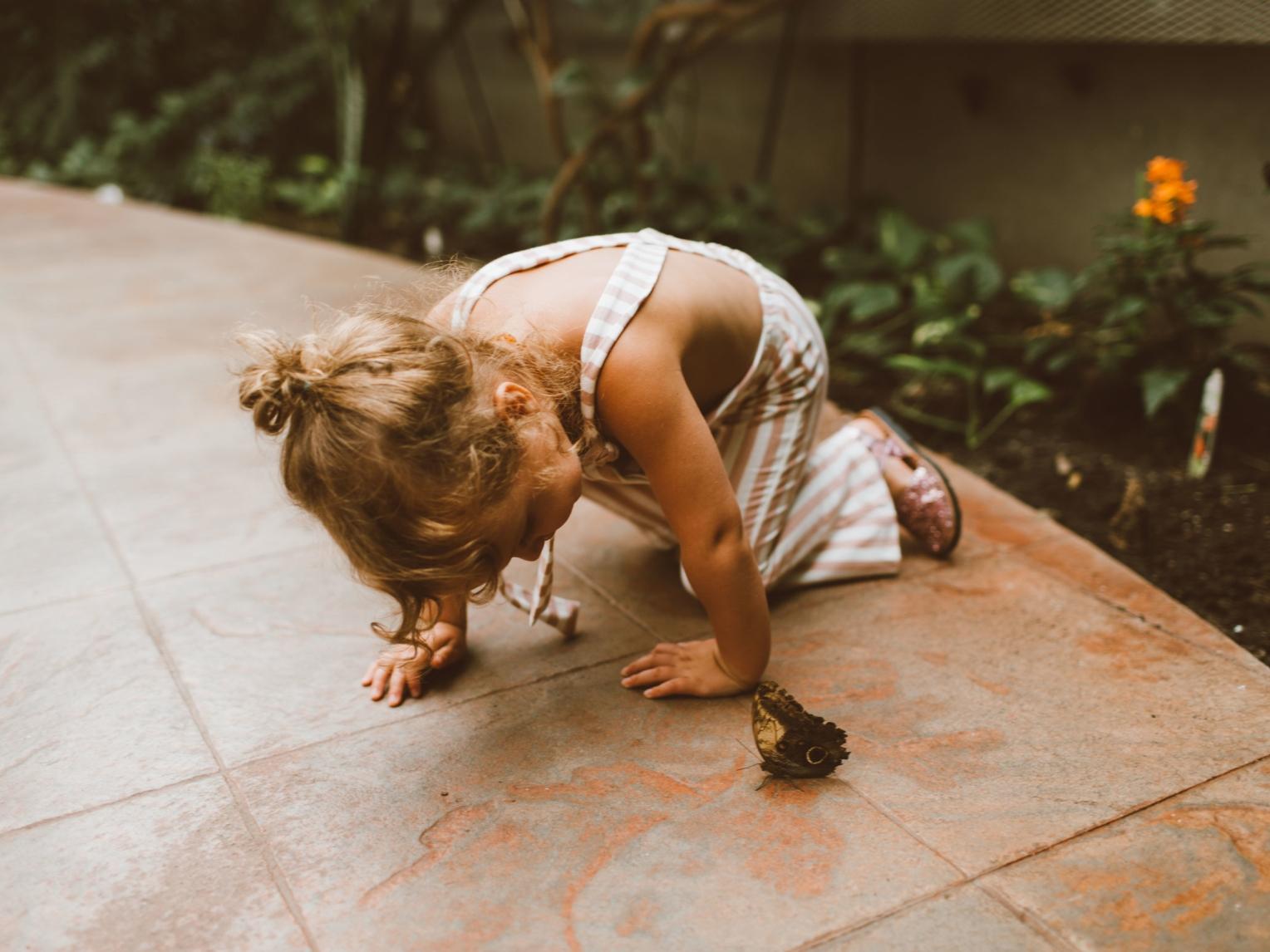 Little girl with butterfly