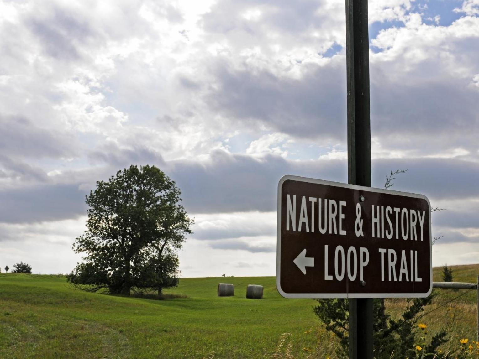 Nature and History Loop Trail sign in Wessington Springs