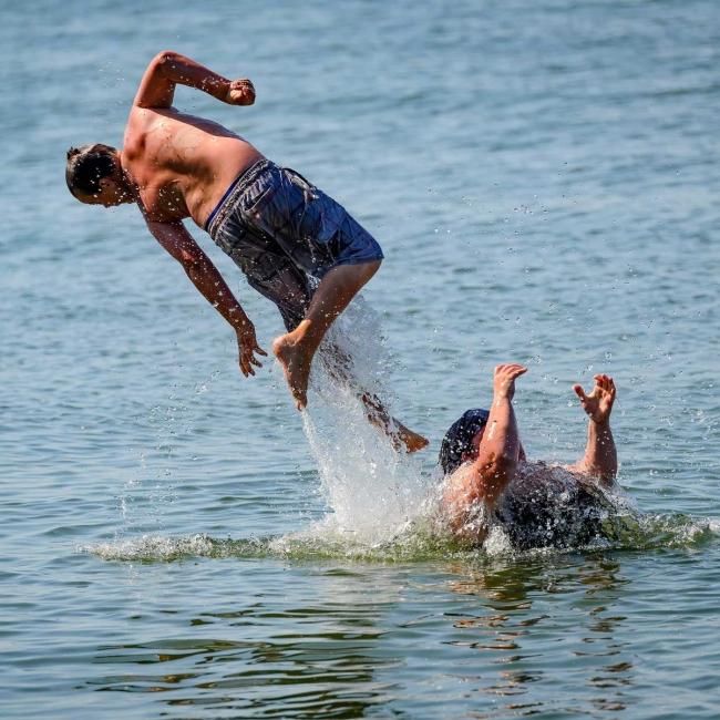 Splashing in Lake Poinsett