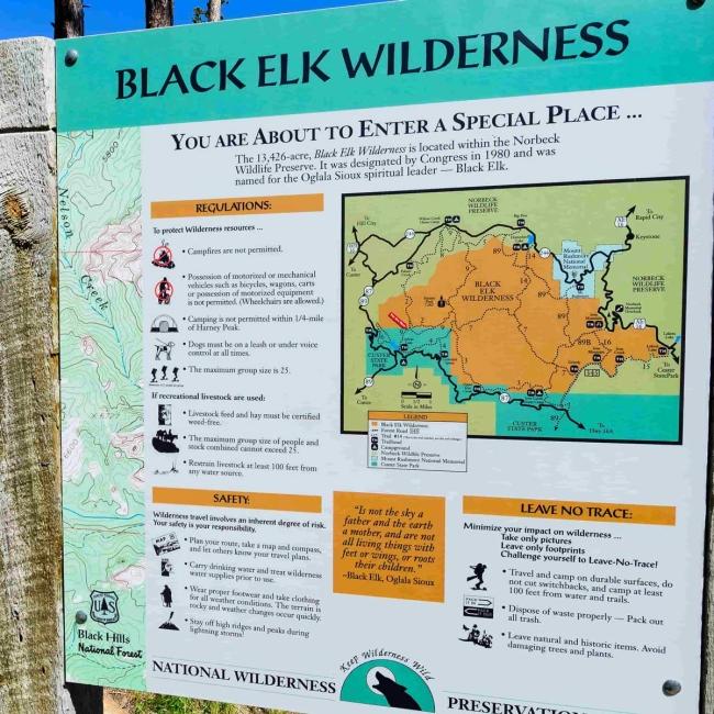Black Elk Wilderness sign