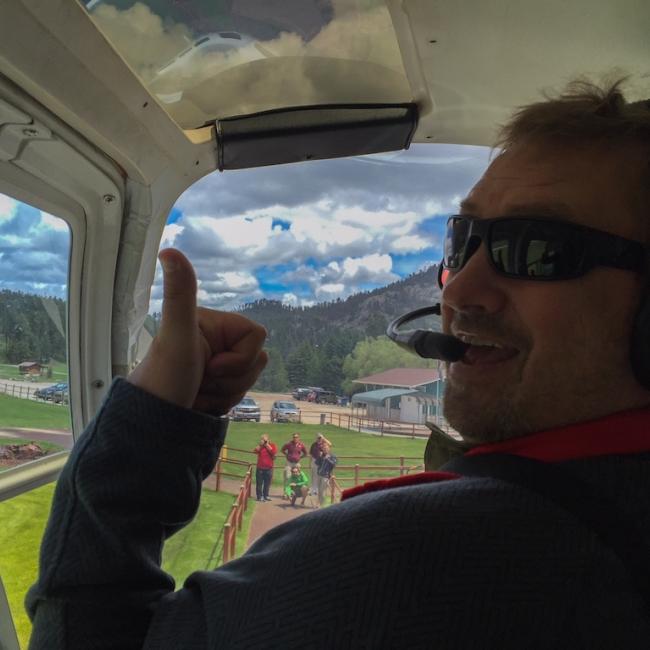 Dave on the helicopter