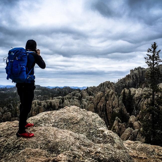 Taking photographs at Black Elk Peak