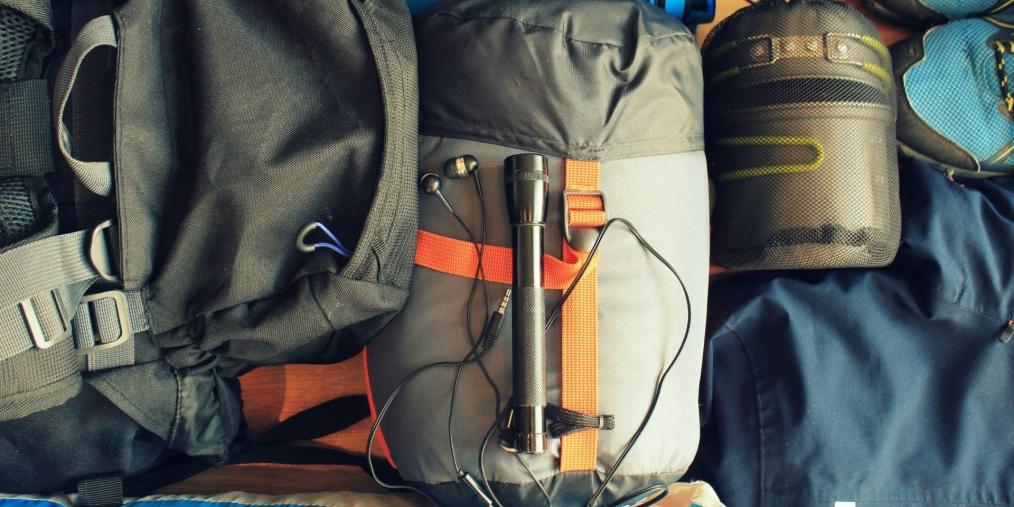 Camping gear including backpacks, flashlight, etc.
