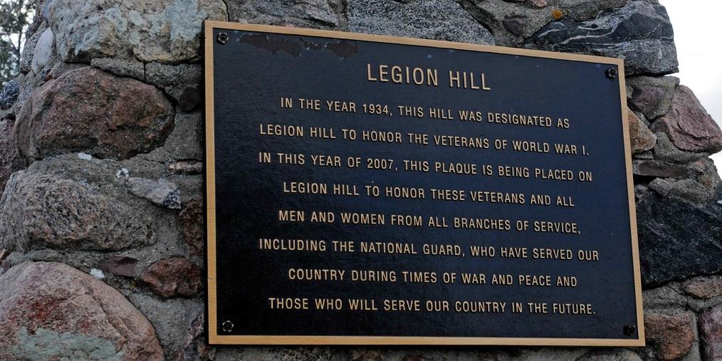 Legion Hill plaque in Wessington Springs