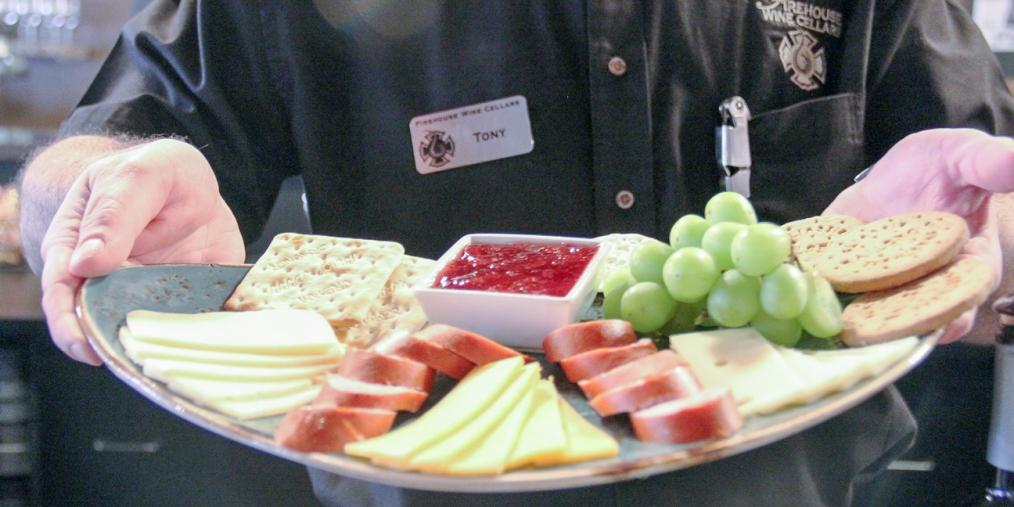 A Cheese and Meat Platter at Firehouse Wine Cellars