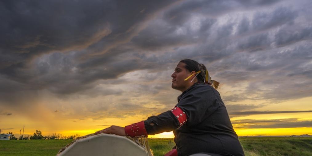 Lakota drummer