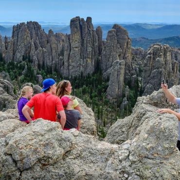 Family Hiking Needles Area Custer State Park