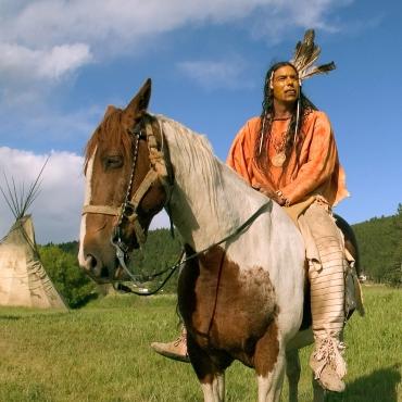 Native American re-enactor, South Dakota
