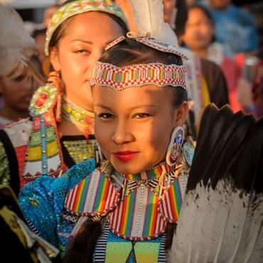Sisseton Wahpeton Wacipi Woman Dancer Closeup