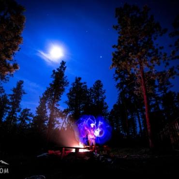 Campfire at night
