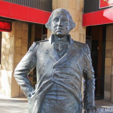 George Washington Statue outside Hotel Alex Johnson