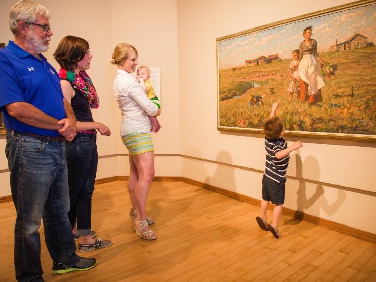 Visitors viewing Dunn piece