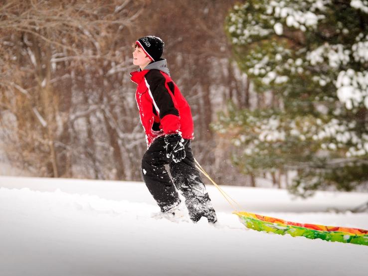 snow sledding, Hilger's Gulch, Pierre
