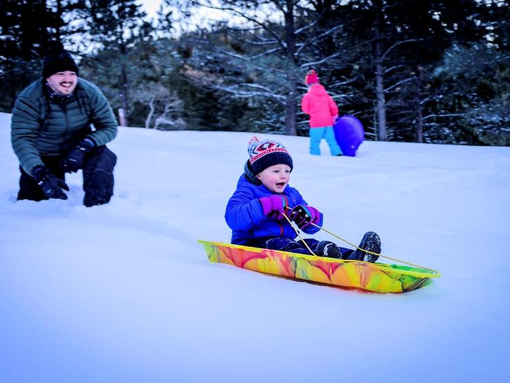 snow sledding