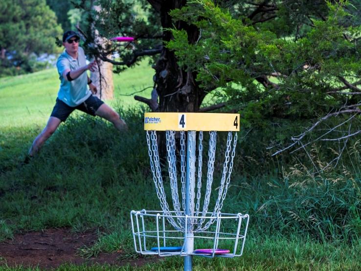 disc golfing
