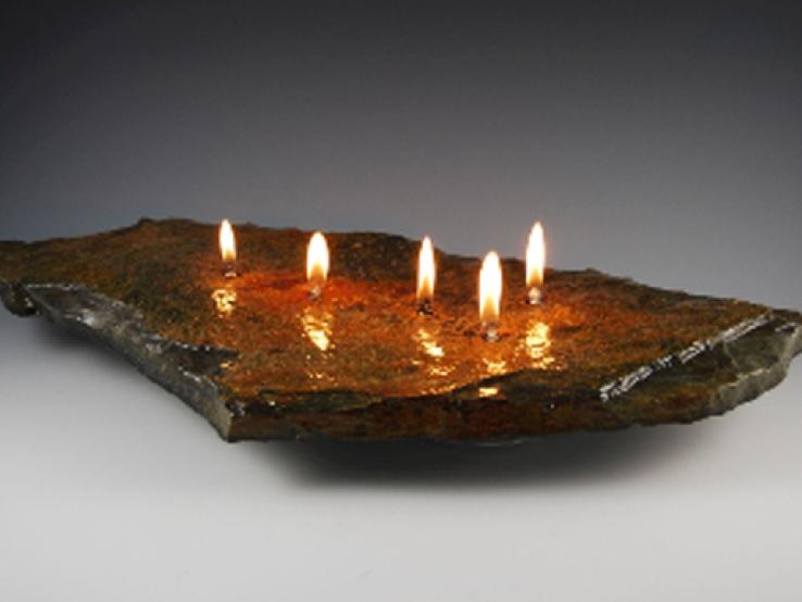 5 wick rock candle