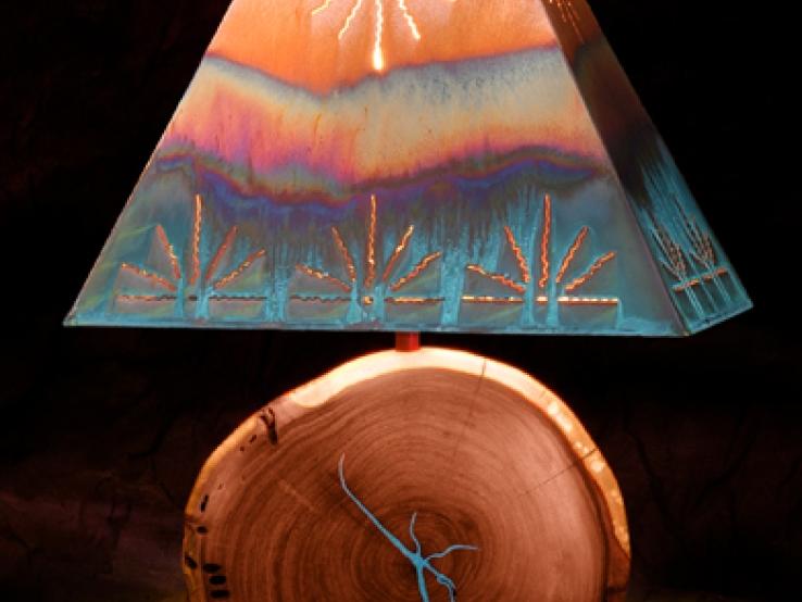 Mesquite hardwood lamp