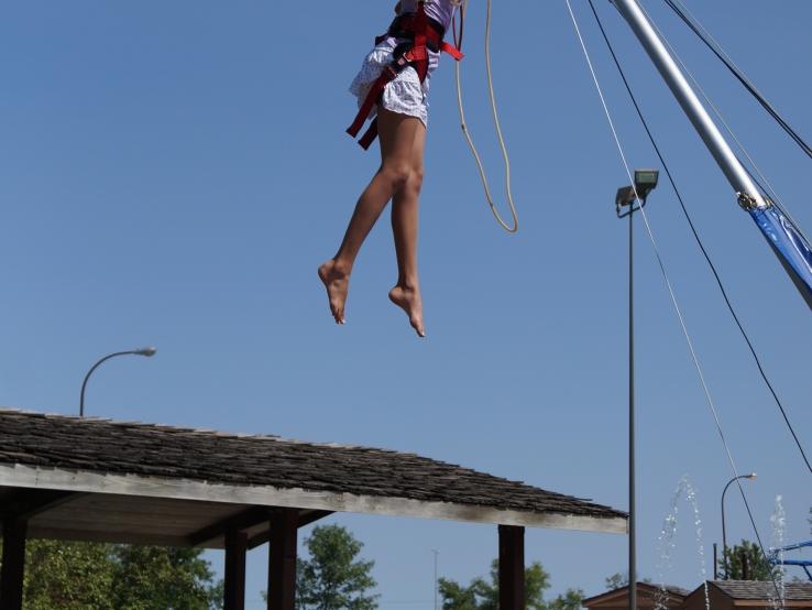 Girl jumping on Euro Bungy!